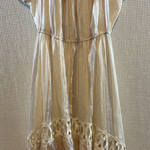 💚Nautilus Croatian summer/Easter high low maxi dress glitter red gold sz m/L - Picture 3 of 7